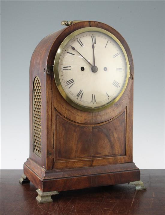 A Regency mahogany table clock, c.1810, 17in.